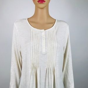 Women's Style Co Pleated Top Warm Ivory K#35